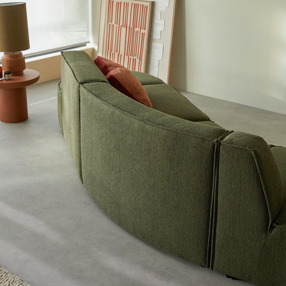 SOFA Dario Grün aus Stoff - Grün, Textil (365/75/115cm) - Tikamoon