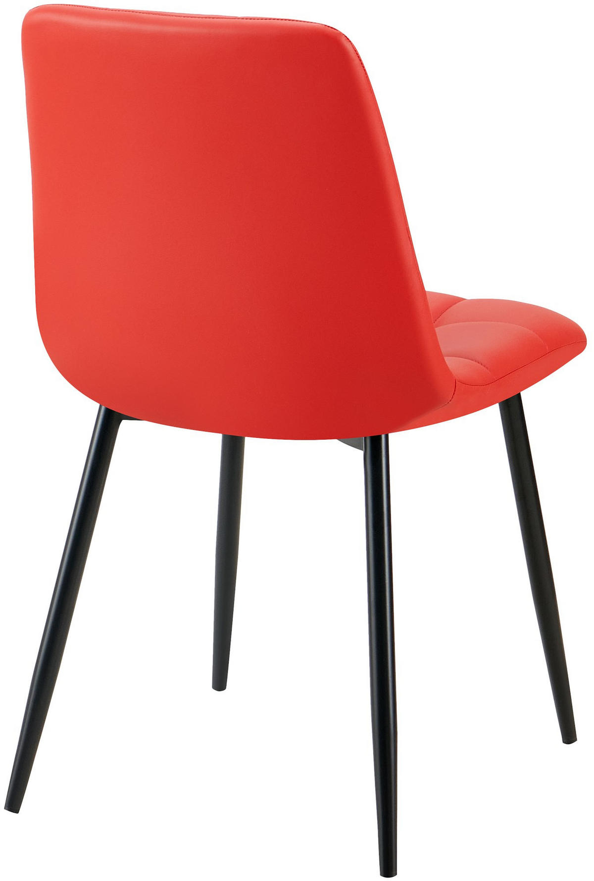 STUHL 4er Set Lederlook rot - Rot/Schwarz, Textil/Metall (45/84/55cm) - CLP