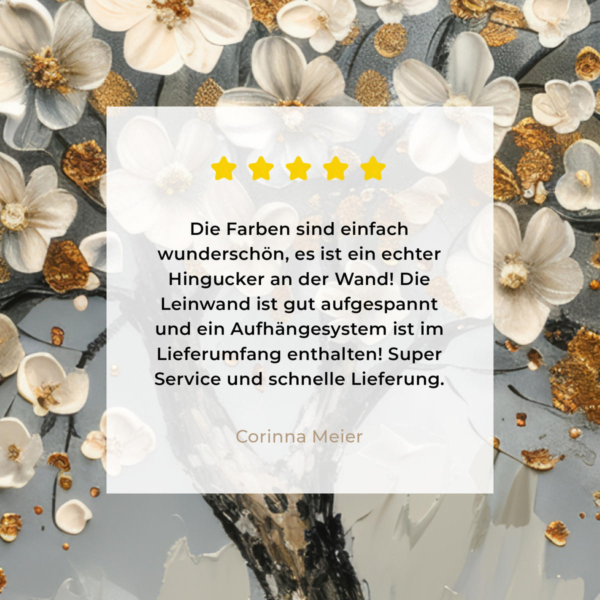 LEINWANDBILD Baum - Blumen - Weiß - Natur - Kunst 90x90 cm - Weiß, Textil (90/90cm) - MuchoWow