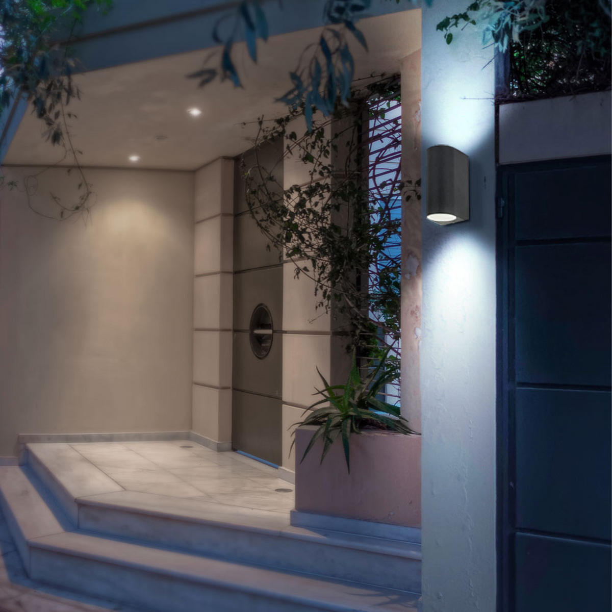 LED AUSSEN-WANDLEUCHTE Alu Druckguss Schwarz - Schwarz, Metall (6.5/14.5/9.5cm)