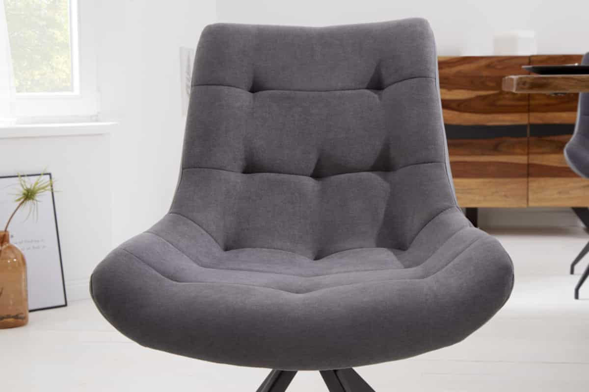 STUHL DIVANI Microfaser Hellgrau 85 cm - Schwarz/Grau, Kunststoff/Textil (57/86/61cm) - riess-ambiente