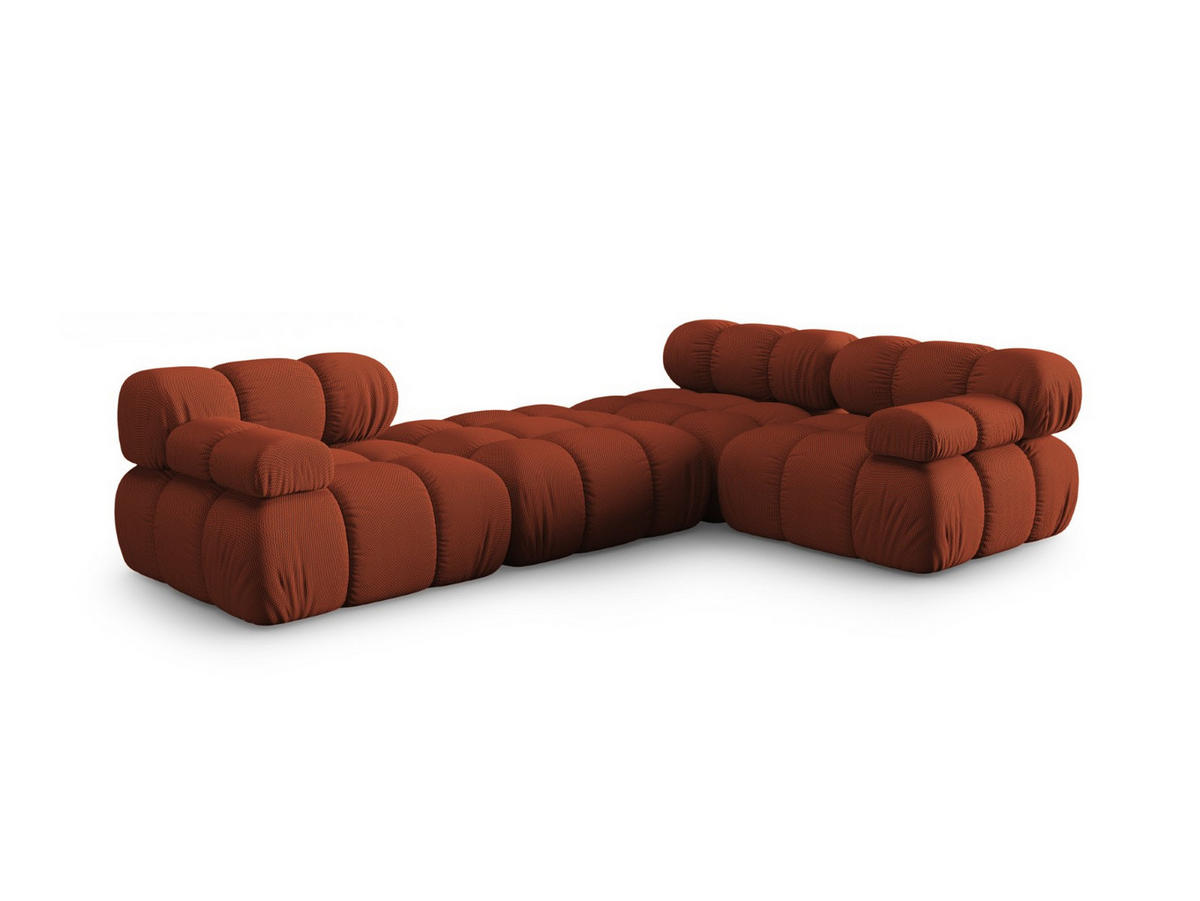 SOFA modular Bellis aus 3D-Stoff ziegelstein 4 Sitzplätze - Orange, Textil (188/70/282cm) - Micadoni
