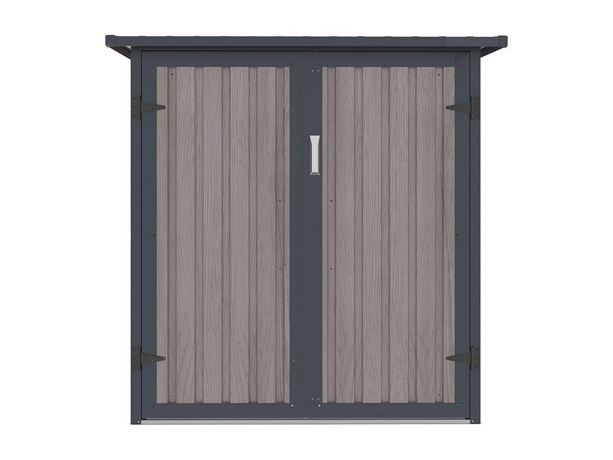 METALL-FAHRRADUNTERSTAND aus verzinktem Stahl - Holz-Optik - 2,8 m² für 2 Fahrräder - NIKI - Taupe, Metall (128/142/189cm) - Vente-Unique