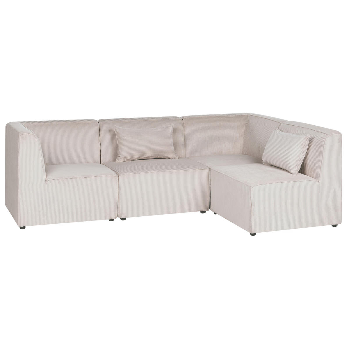 COLȚAR modul cu 4 locuri pe partea stângă bej reps reiat Lemvig - bej, material textil (250/166cm) - Beliani