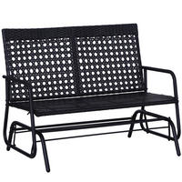 GARTENSCHAUKEL 2Sitzer Polyrattan - Schwarz, Metall (76/90/120cm) - Outsunny