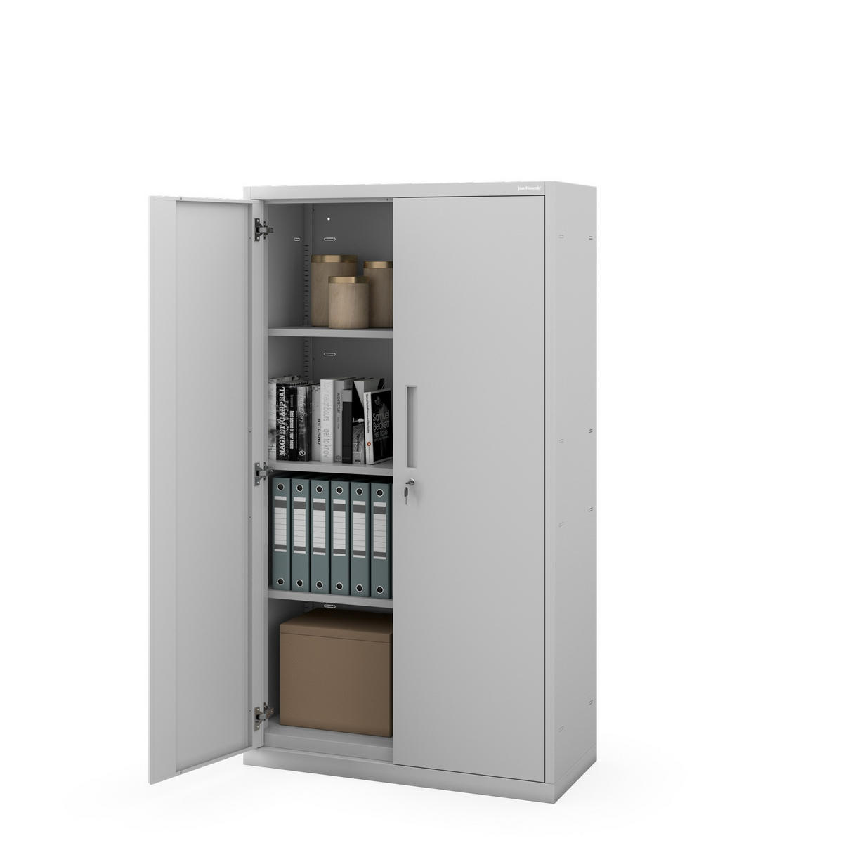 METALLSCHRANK Megan - Grau, Metall (90/160/40cm)