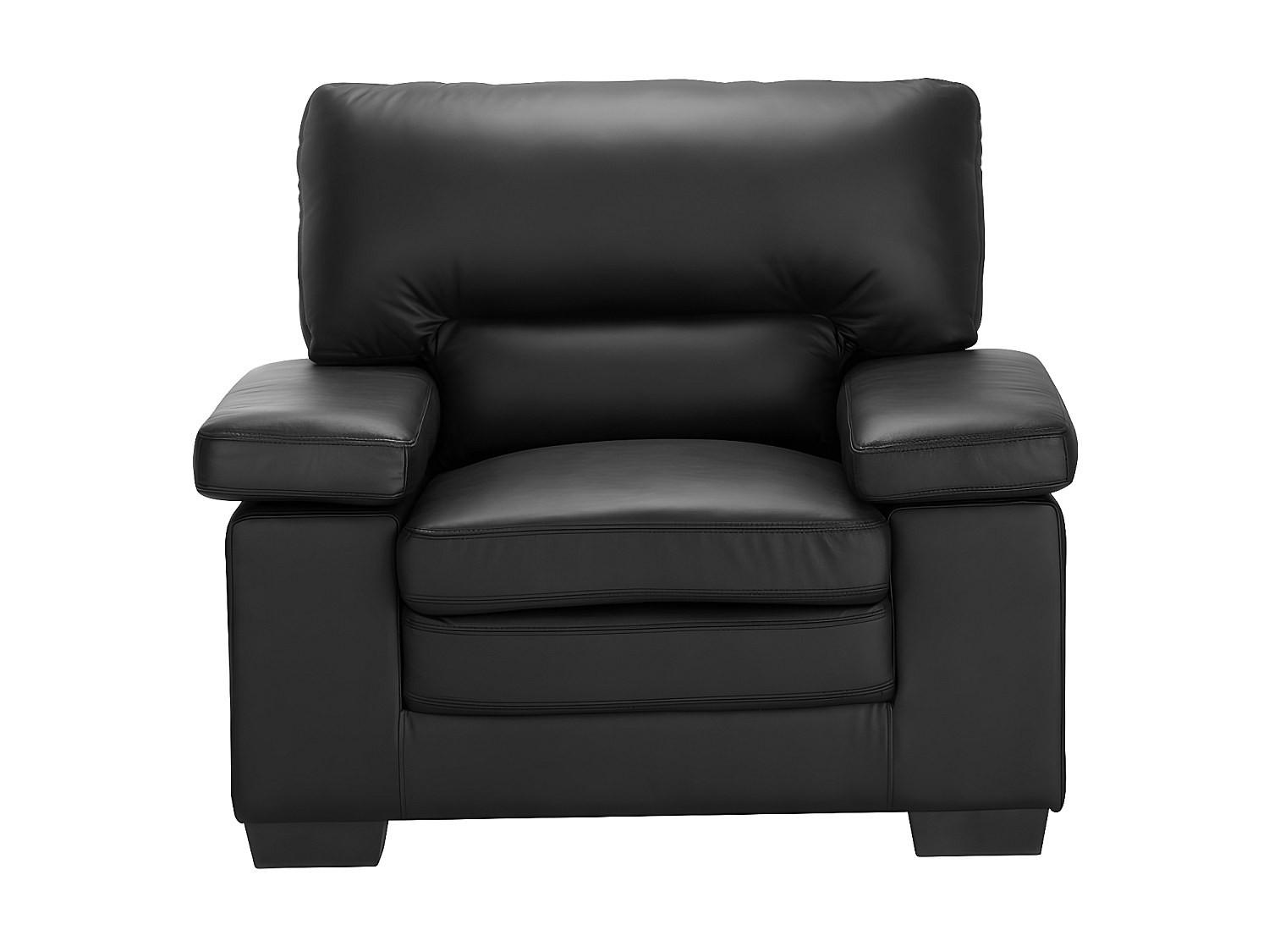 SESSEL mit gerader Rückenlehne - 1 Person - Leder - Schwarz - - Schwarz, Leder (109/97/89cm) - Vente-Unique