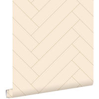 TAPETE Fischgrätmuster 50 x 900 cm - Beige, Papier (50/900cm) - ESTAhome