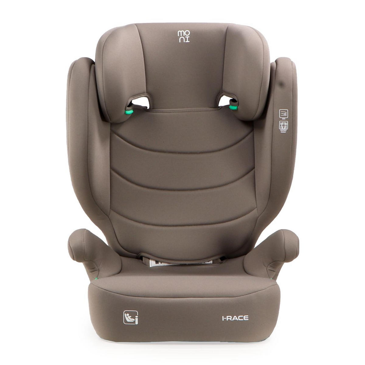 SITZERHÖHUNG i-Race i-Size braun 100-150 cm Isofix Rückenlehne abnehmbar Kopfstütze - Braun, Kunststoff (45/59/41cm) - Moni