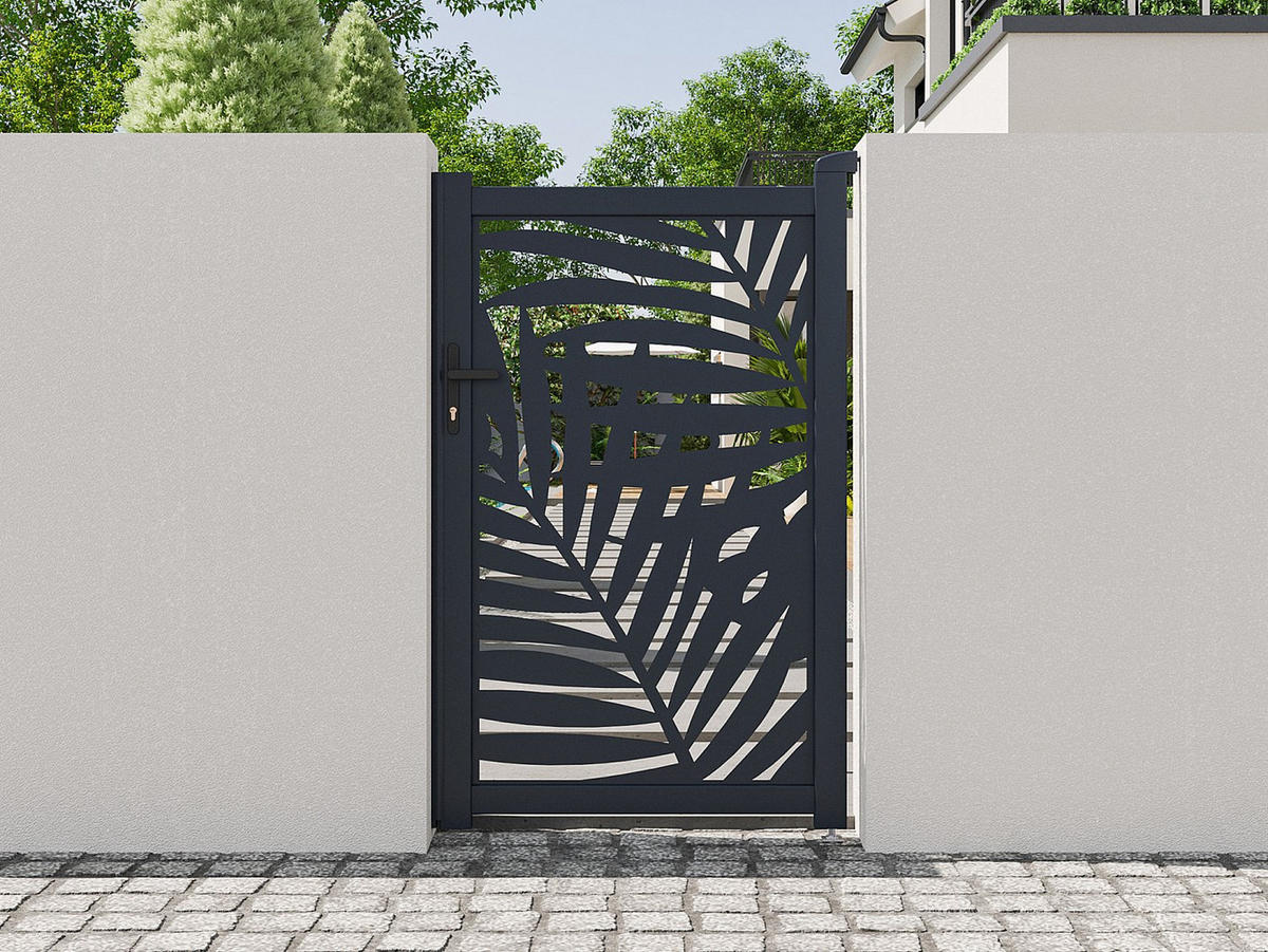 EINGANGSTOR - 103 x 4.6 - metall - anthrazitgrau Togiro - Anthrazit, Metall (103/161cm) - Vente-Unique
