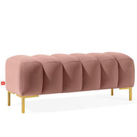 SITZHOCKER Polsterhocker PECCO, Veloursstoff - Goldfarben/Rosa, Holz/Textil (120/50/50cm) - KONSIMO®