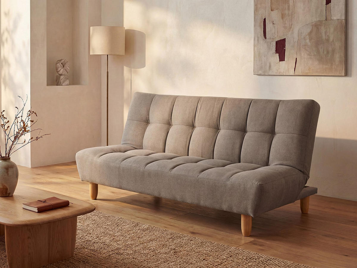 SCHLAFSOFA - 3 Personen - Stoff - Taupe - - Taupe, Textil (182/87/97cm) - Vente-Unique