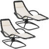 GARTENLIEGE 2er Set Toulon, Schwingfunktion, Kopfpolster, 77 x 170 x 83 cm, beige - Beige, Textil (77/83/170cm) - tectake
