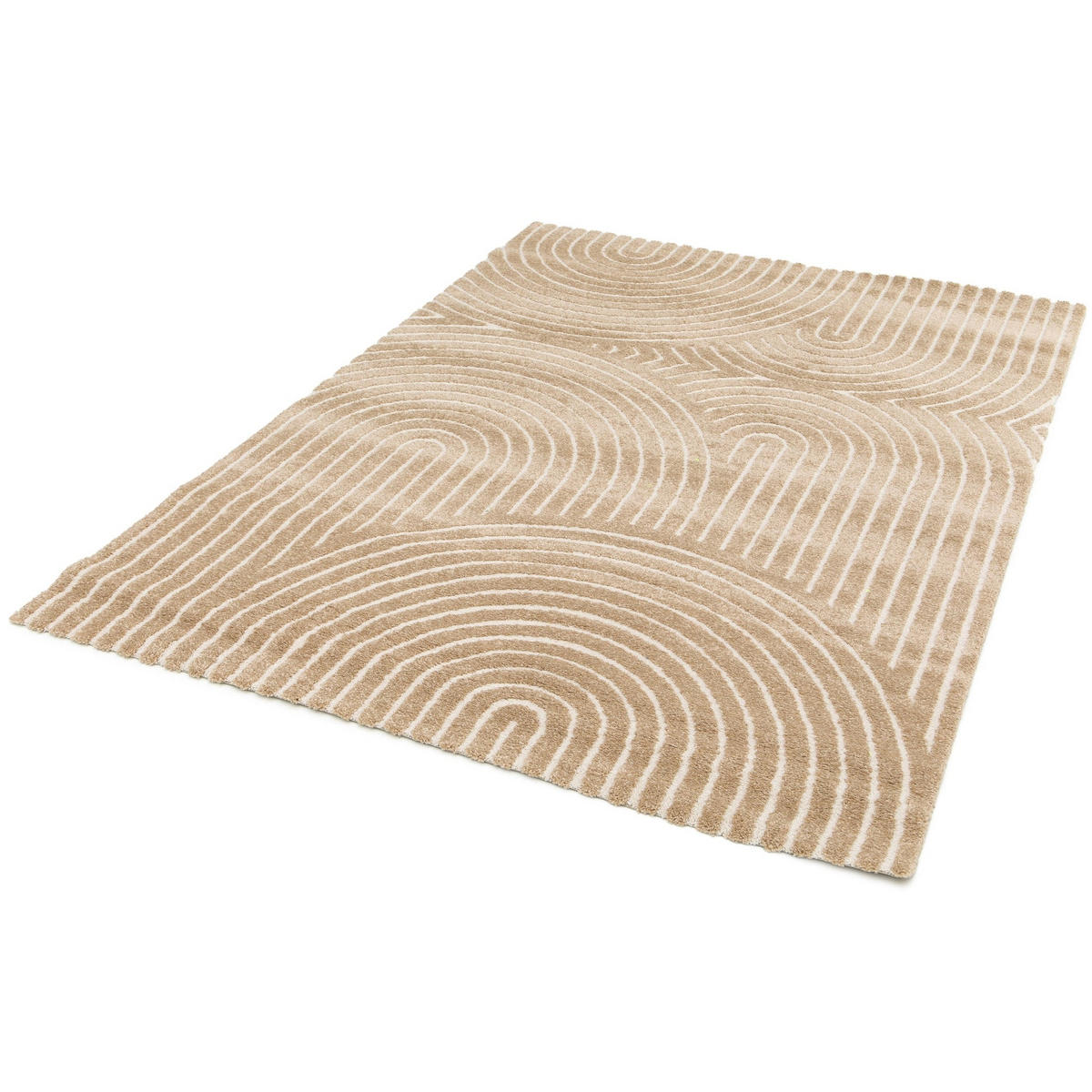 TEPPICH sehr weich mit Relief-Effekt bruin - Braun, Textil (160/230cm) - AFK Living