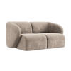 2-SITZER-SOFA Chenille Stoff Beige - Schwarz/Cappuccino, Holzwerkstoff/Kunststoff (174/75/94cm) - LaMiaSofa
