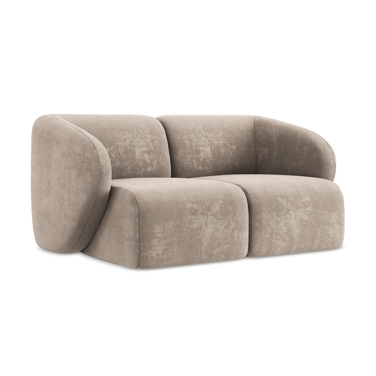 2-SITZER-SOFA Chenille Stoff Beige - Schwarz/Cappuccino, Holzwerkstoff/Kunststoff (174/75/94cm) - LaMiaSofa