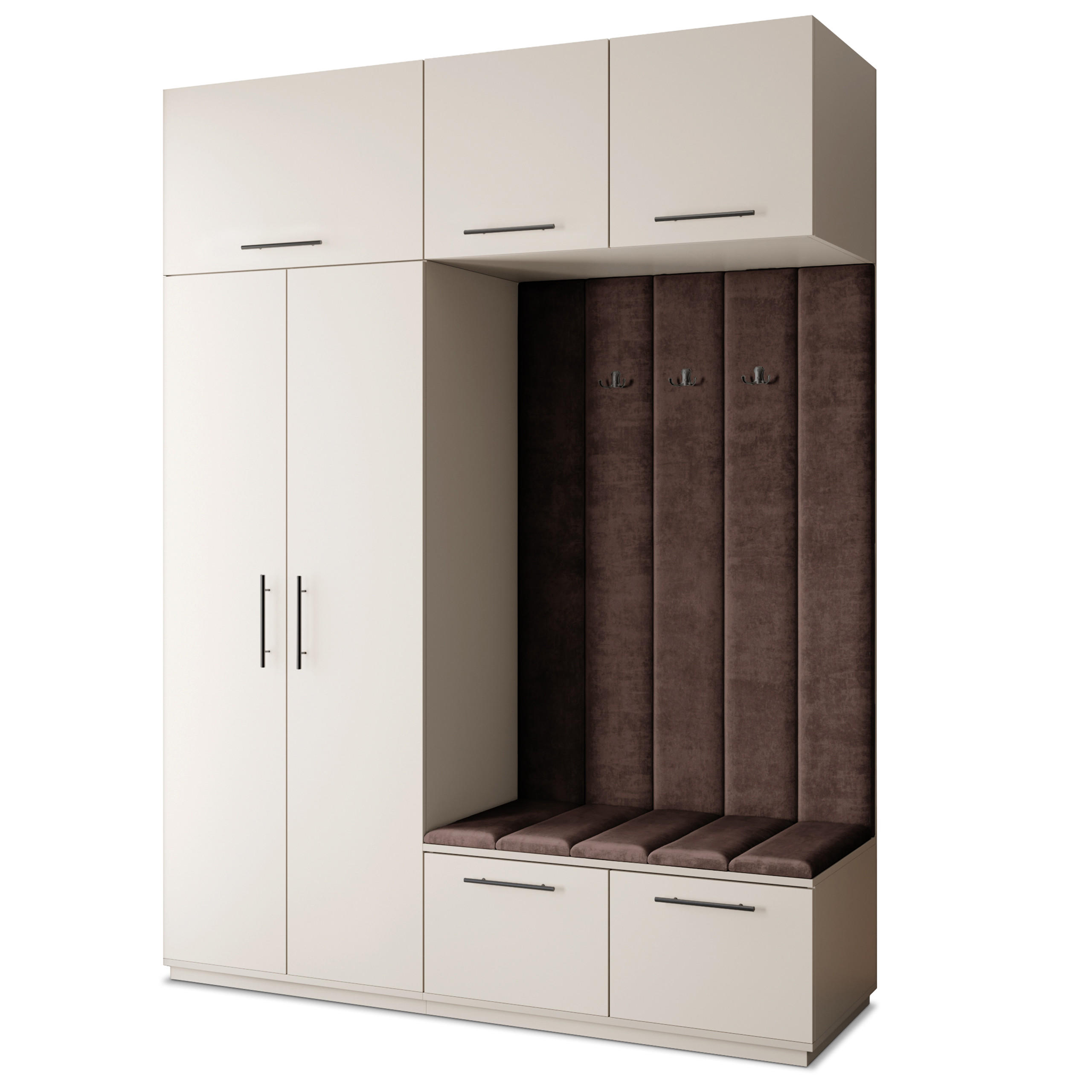 GARDEROBENSCHRANK REMA 180/240/60 cm Modern Garderobe-Set Kaschmir - Kaschmir/Braun, Holzwerkstoff (180/240/60cm) - MASSENO