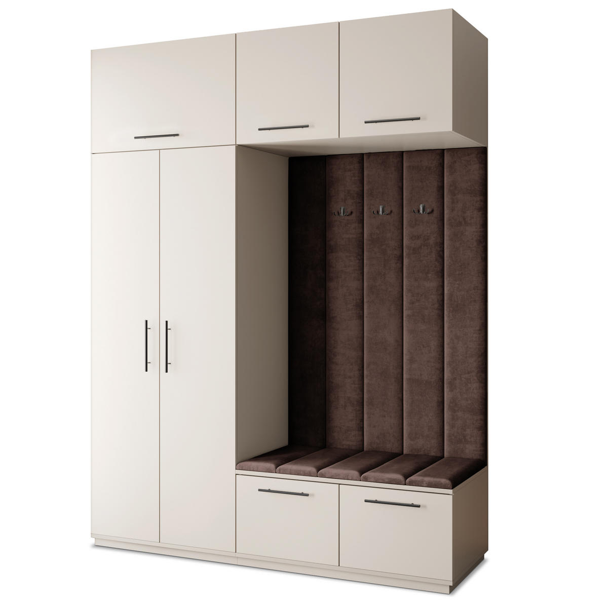 GARDEROBENSCHRANK REMA 180/240/60 cm Modern Garderobe-Set Kaschmir - Kaschmir/Braun, Holzwerkstoff (180/240/60cm) - MASSENO
