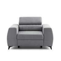 SESSEL PIERO mit verstellbare Kopfstütze Velours Grau - Schwarz/Grau, Holz/Textil (130/90/100cm) - Muffo