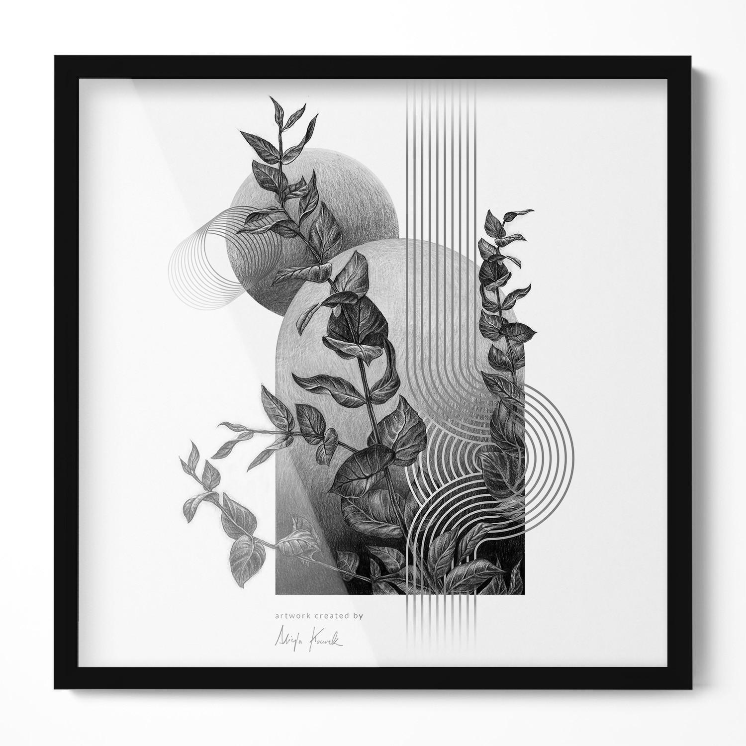 Wallfluent Bilderrahmen Schwarz 50x50x1.5 cm