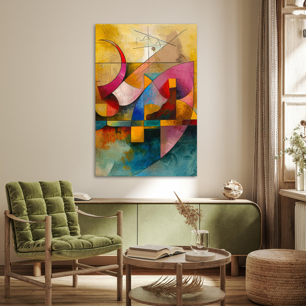 POSTER Kunst - Abstrakt - Modern 80x120 cm - Gelb, Papier (80/120/0.1cm) - MuchoWow
