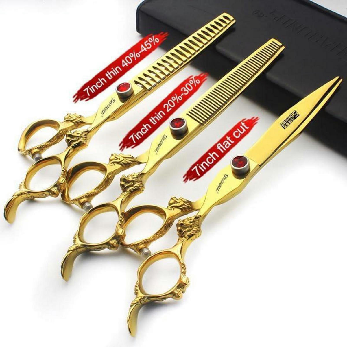 HAARSCHERE 7-teiliges Set - Goldfarben, Metall (5/1/17.7cm)