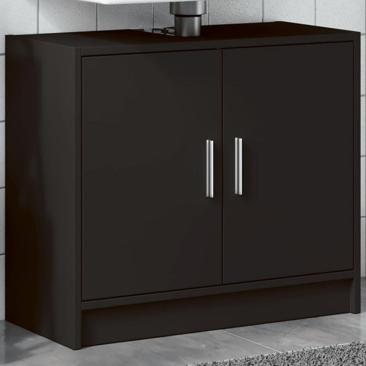 WASCHBECKENUNTERSCHRANK Schwarz 63/29/55 Cm Holzwerkstoff - Schwarz, Holzwerkstoff (29/55/63cm) - vidaXL