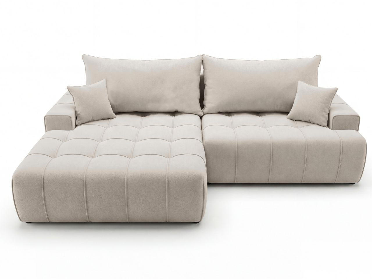 ECKSOFA Tulio Beige Links - Beige, Holz/Textil (270/165cm) - Graingold