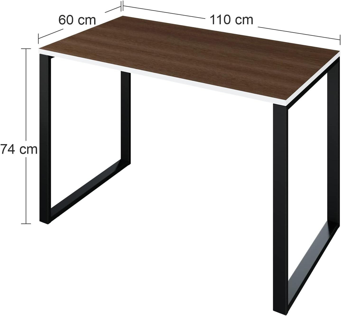 Thumbnail - Letti Moderni Schreibtisch, Schwarz, Holzwerkstoff, 110x74x60 cm, Arbeitszimmer, Schreibtische, Bürotische
