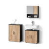 BADMÖBEL-SET Ronco Goldkraft Eiche/Anthrazit 3 Teile, mit Unterschrank 60 cm - Anthrazit/Eiche Wotan, Holzwerkstoff (60/59/30cm) - Livinity®