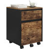 ROLLCONTAINER, Aktenschrank, 40x57x40cm, Vintage-Holzoptik - Dunkelbraun, Holzwerkstoff (40/57/40cm) - Woltu