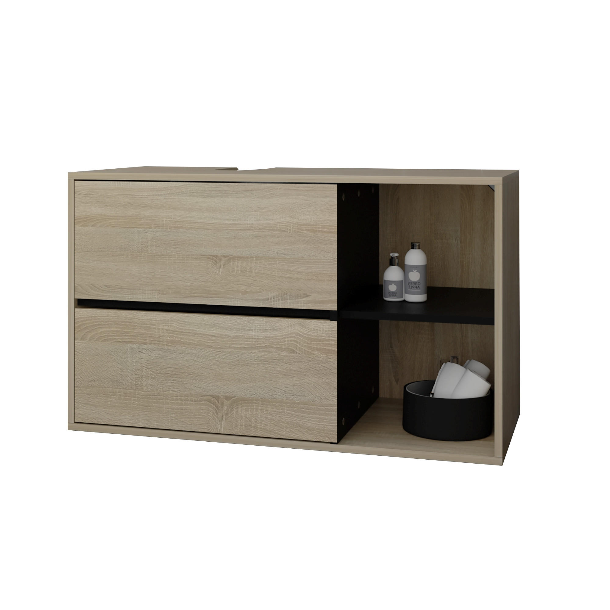 ML-DESIGN ZÁVĚSNÁ SKŘÍŇKA POD UMYVADLO hnědá-černá 100x60x45,5 cm