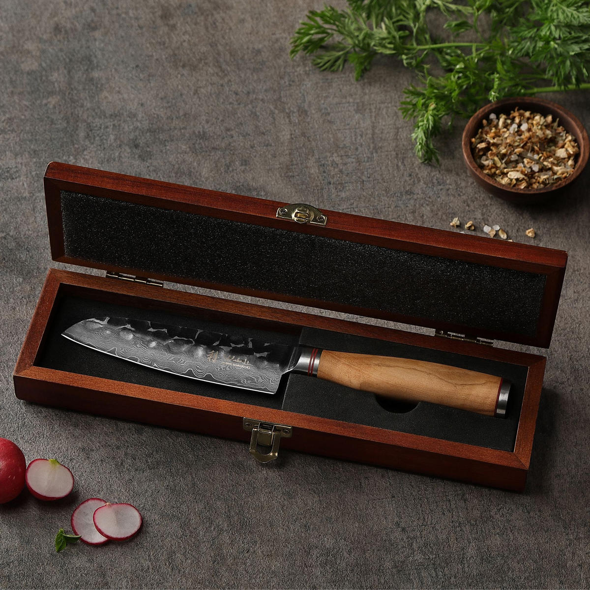 SANTOKUMESSER 13 cm - Braun, Holz/Metall (24cm) - Wakoli