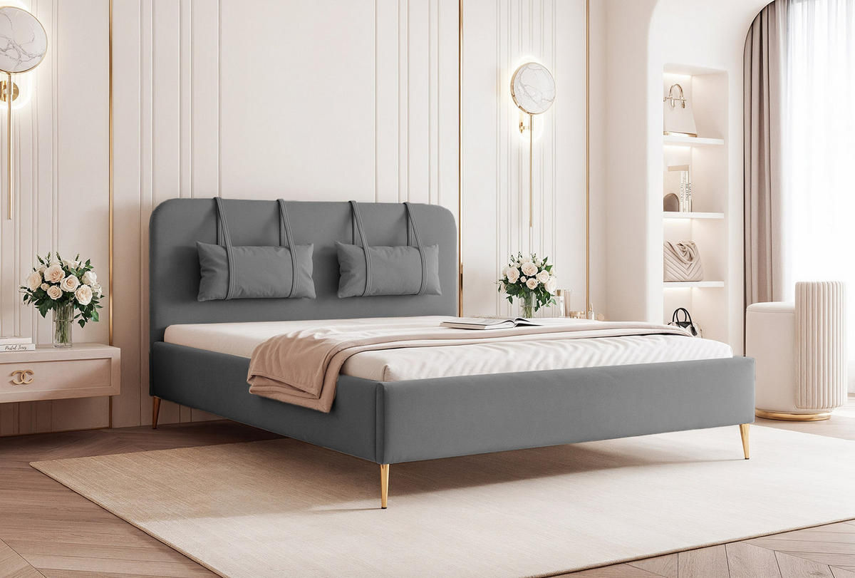 POLSTERBETT Rexal 120x200 cm, Anthrazit - Anthrazit, Textil (200/120cm) - Fedve