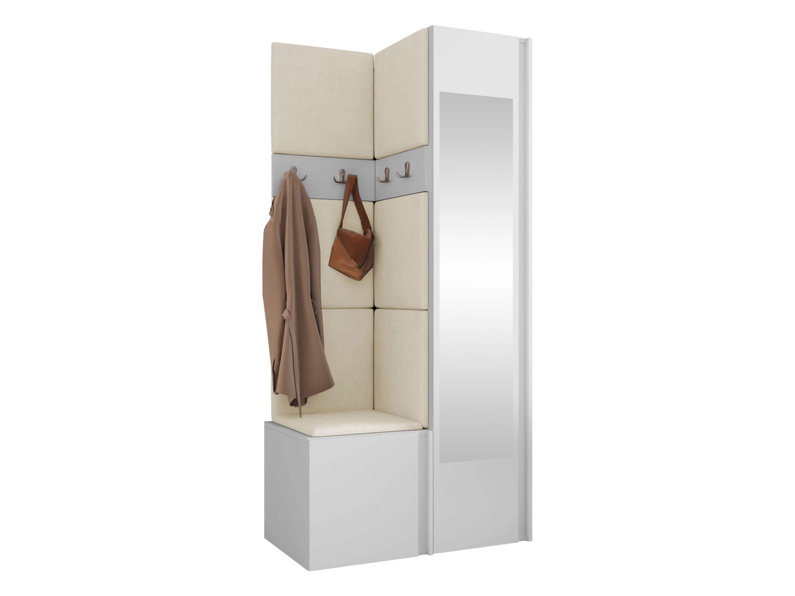 Mirjan24 Garderoben-Set Weiß, Beige 82x186x46 cm