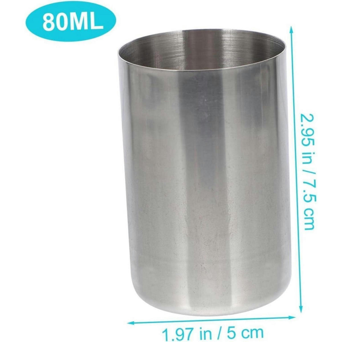 MESSBECHER Edelstahl 80ml - Silberfarben, Metall (0.08L)