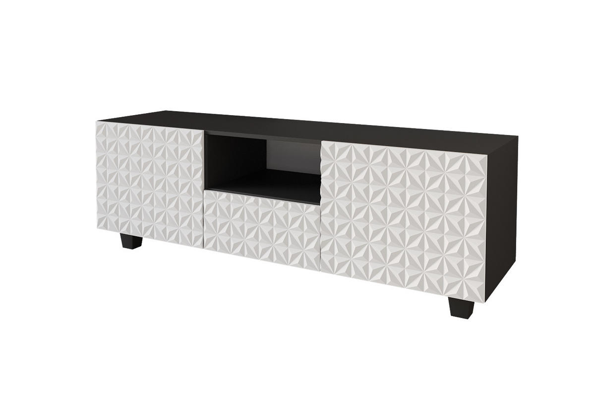 LOWBOARD VIRA-S 140x40x41 cm - Schwarz / Weiß - Schwarz/Weiß, Holzwerkstoff (140/50/41cm) - ALTDECOR