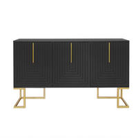ANRICHTE Modern Schwarz 138/40/80.5 cm - Schwarz, Holz (138/80.5/40cm) - PANGIVO
