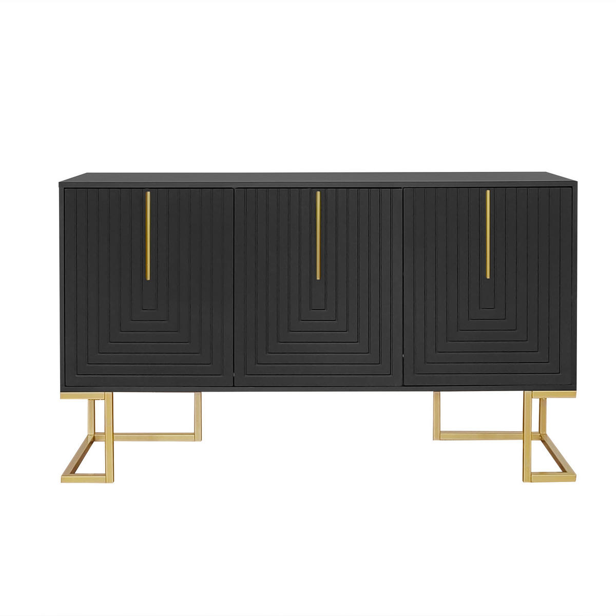 Sideboard Schwarz 138/40/80,5CM - Schwarz, Holzwerkstoff/Metall (40/80.5/138cm) - Urban Meuble