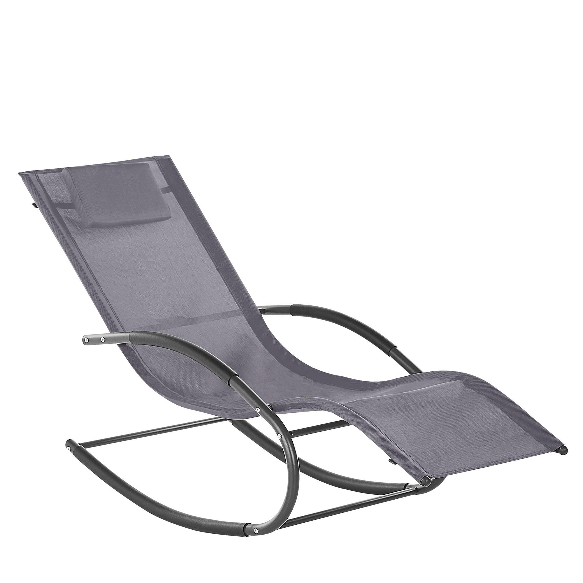 GARTENLIEGE Schaukelfunktion dunkelgrau Carano II - Dunkelgrau, Metall (60/90/155cm) - Beliani