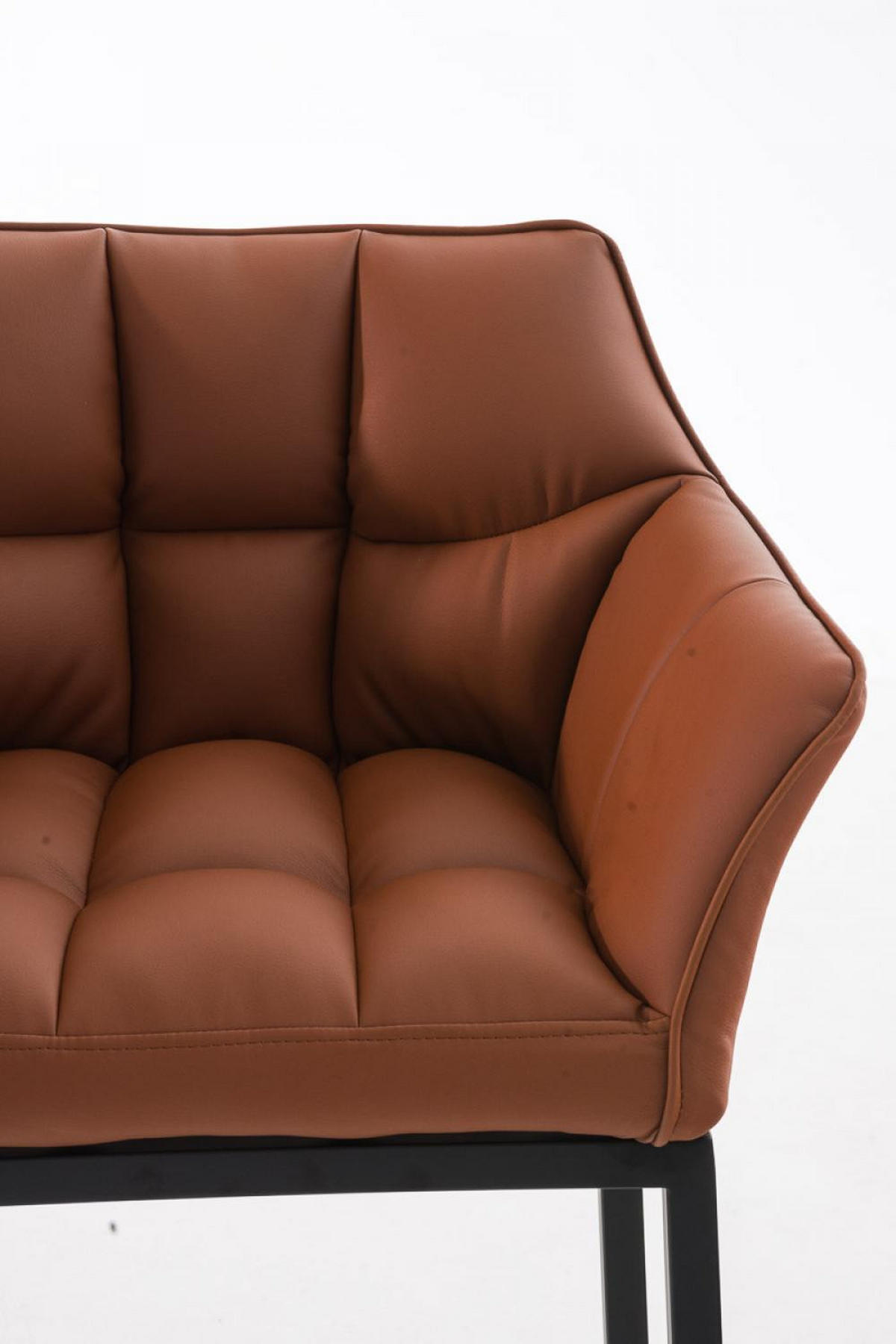 BARHOCKER Lederlook hellbraun - Hellbraun/Schwarz, Textil/Metall (64/110/48cm) - CLP