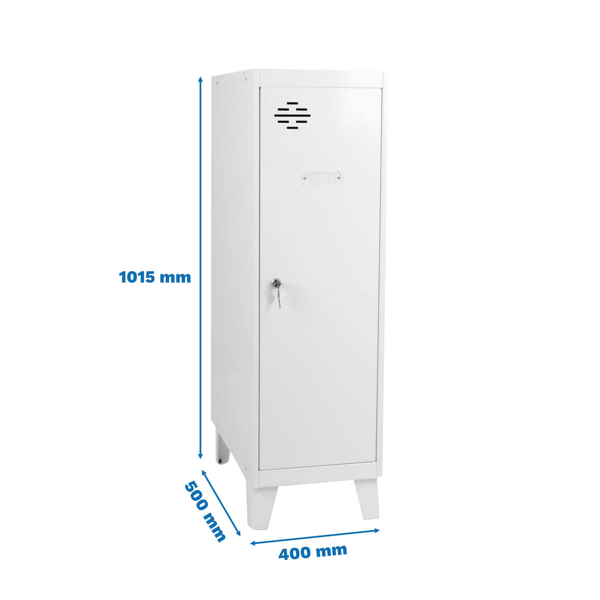 SCHLIESSFACHWÜRFEL Amego HxBxT 101,5x40x50 cm Mit Standfüße Weiß-Weiß Spind - Weiß, Metall (40/101.5/50cm) - PROREGAL