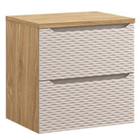 WASCHBECKENUNTERSCHRANK Ocean 2 Schubladen Cashmere mit Eiche - 60 x 46 x 59 cm - Kaschmir/Eichefarben, Holz (60/59/46cm) - Badplaats