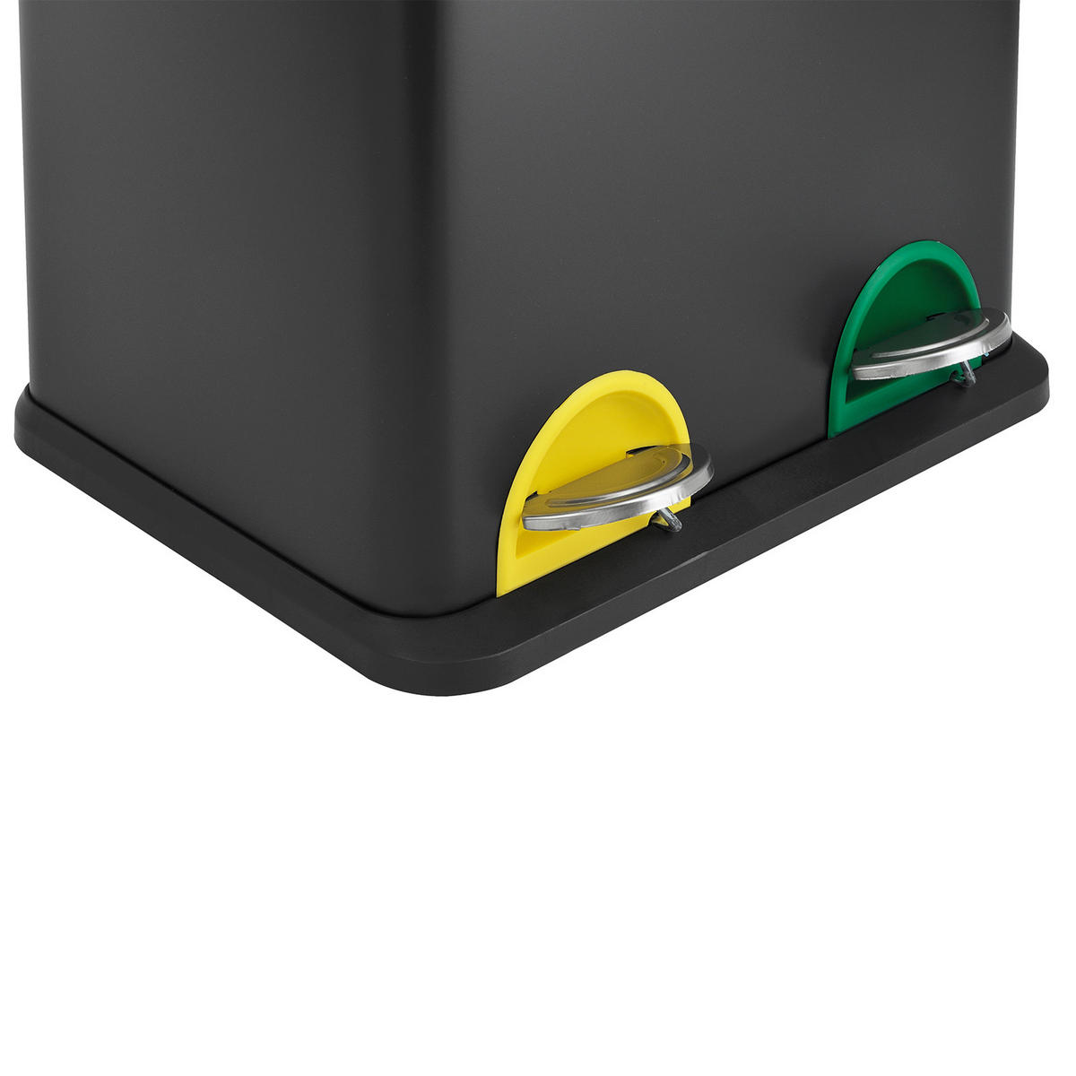 MÜLLEIMER TC2X20 Küchen-Eimer 40Liter Fassungsvermögen 2x20L Abfalleimer 2er-Mülleimer - Schwarz, Metall (40/58/33cm) - SVITA