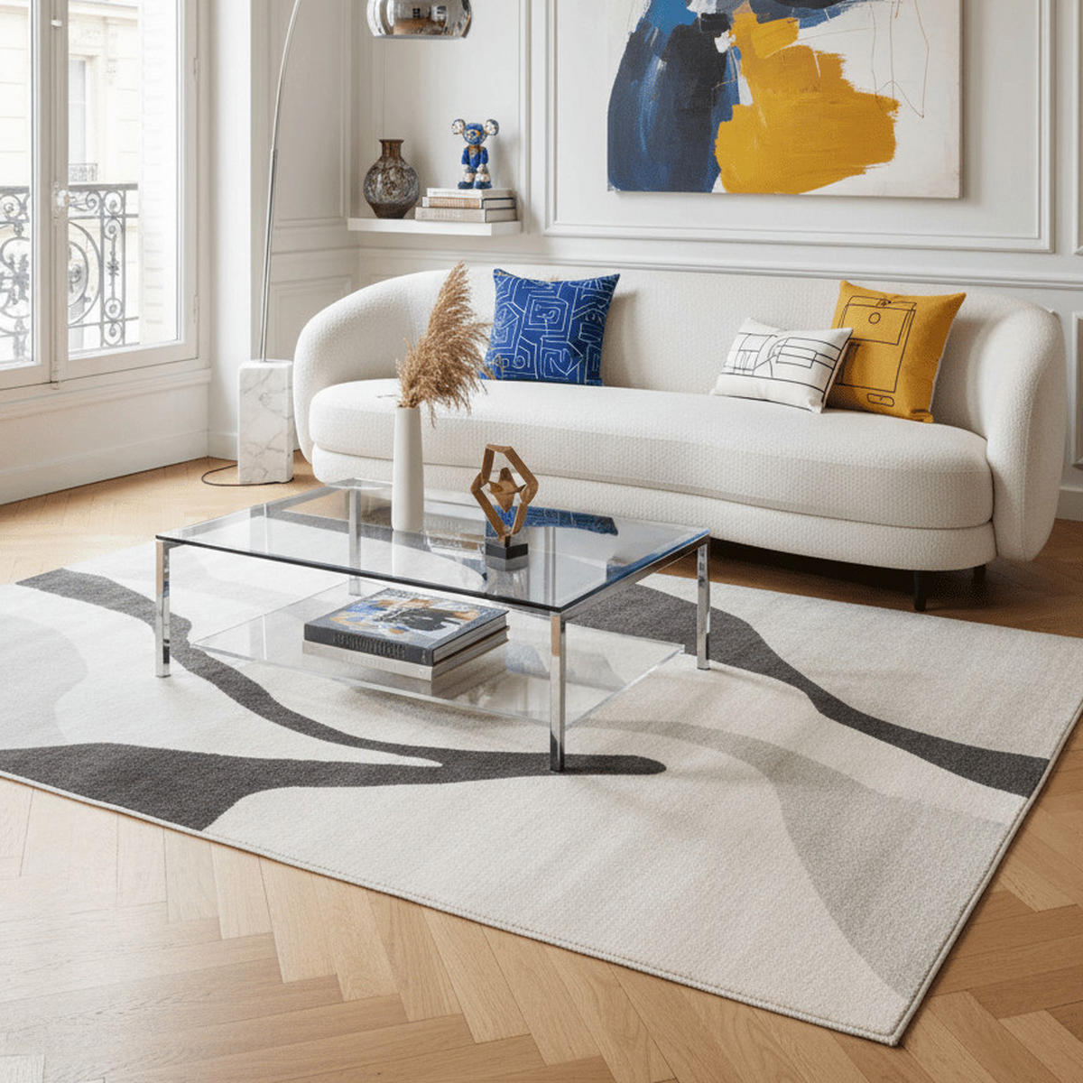 TEPPICH, Superweicher, grafischer grau - Grau, Textil (160/230cm) - AFK Living
