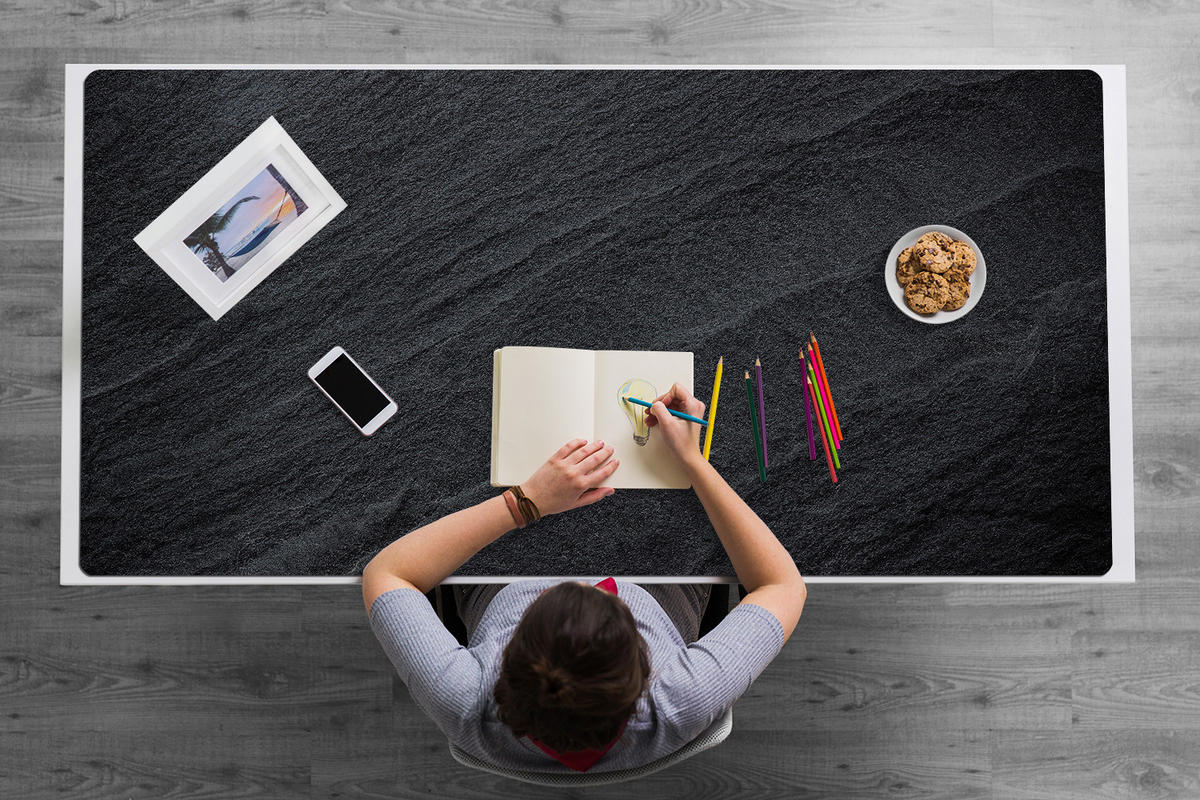 SCHREIBTISCHUNTERLAGE 120x60 cm Schwarz - Schwarz, Kunststoff (1.6/120/60cm) - ArtPrintCave