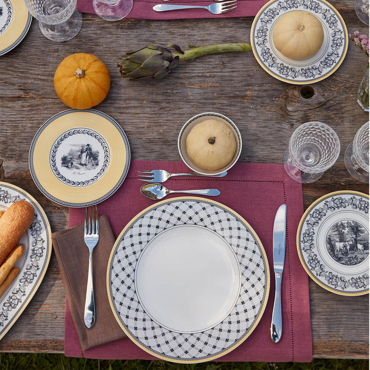 BROTTELLER Audun Chasse weiß-grau-gelb ø 16 cm - Gelb/Weiß, Keramik (16cm) - Villeroy & Boch