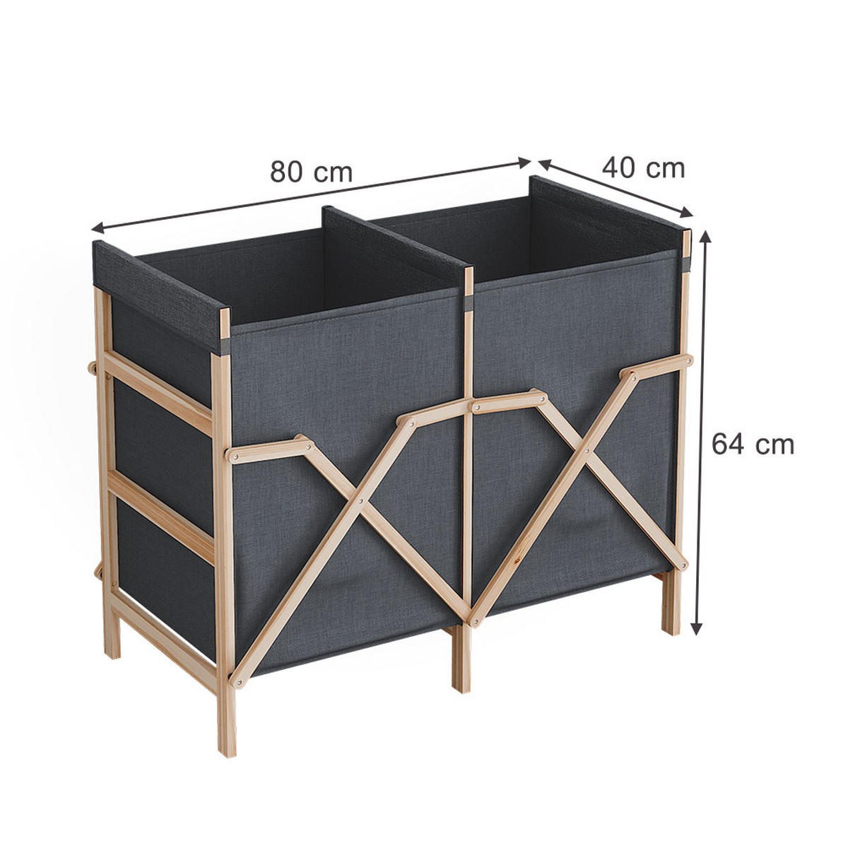 SKŘÍŇKA DO KOUPELNY Bruno Šedá - šedá, dřevo (80/64/40cm) - Vicco