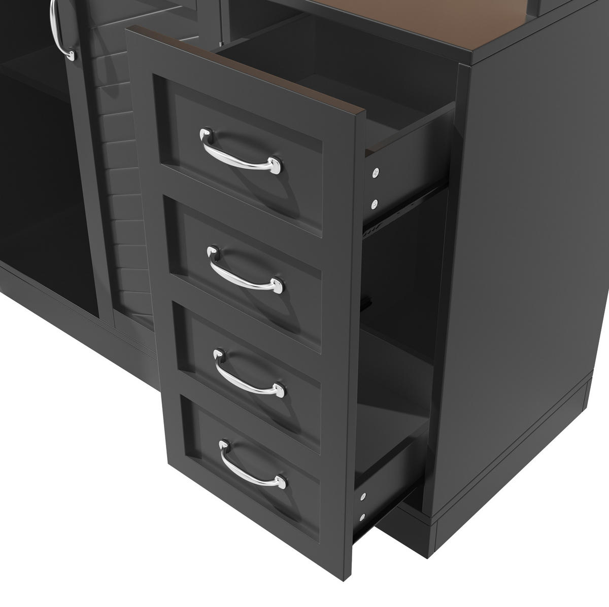 BIFE omara z LED-osvetlitvijo, 120/40/188 cm, MDF, črna - črna, leseni material (40/188/120cm) - OKMYHOME