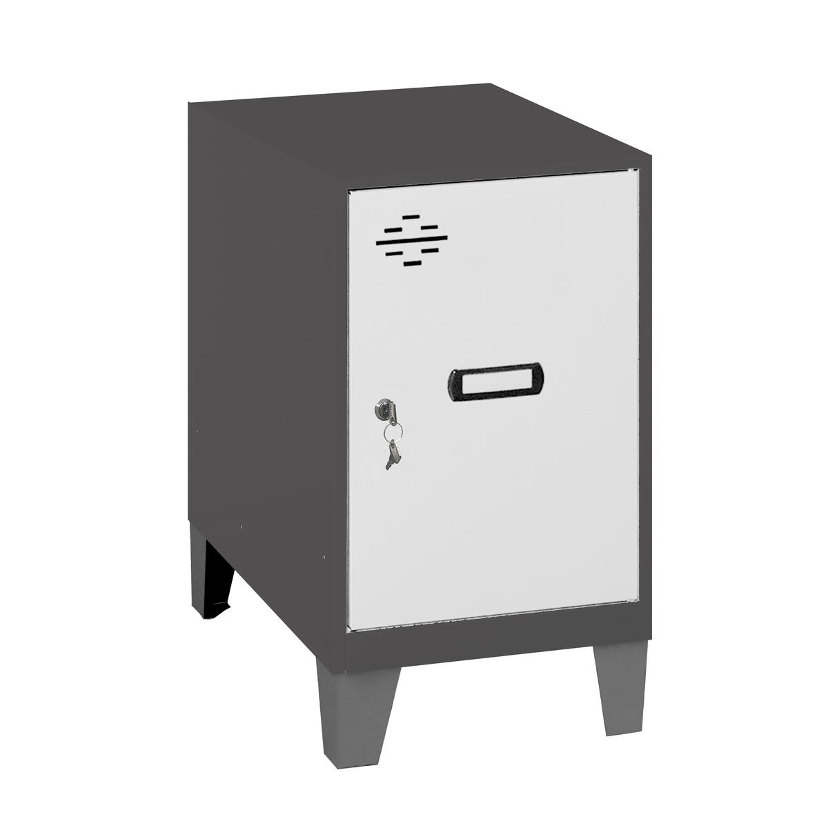 SCHLIESSFACHWÜRFEL Amego HxBxT 57,5x30x50 cm Mit Standfüße Grau-Anthrazit Spind - Grau, Metall (30/57.5/50cm) - PROREGAL